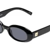 LE SPECS WORK IT! Damen-Sonnenbrille Vollrand Oval Kunststoff-Gestell, schwarz