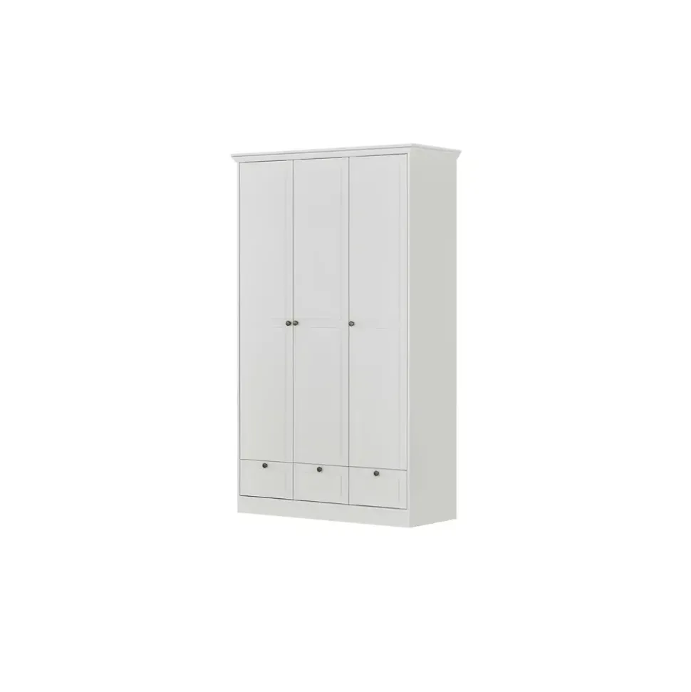 les tendances Drehtürenschrank Landwood 120 x 200 x 51 cm Weiß
