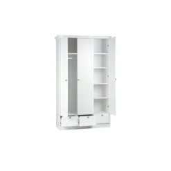 les tendances Drehtürenschrank Landwood 120 x 200 x 51 cm Weiß