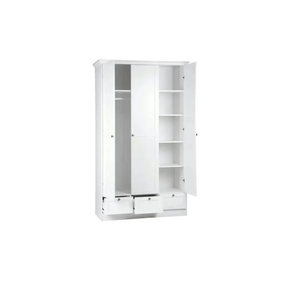 les tendances Drehtürenschrank Landwood 120 x 200 x 51 cm Weiß
