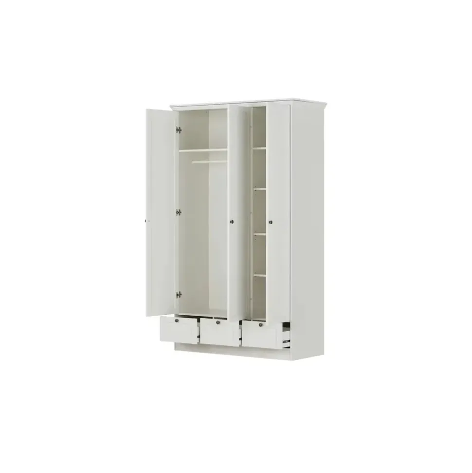 les tendances Drehtürenschrank Landwood 120 x 200 x 51 cm Weiß
