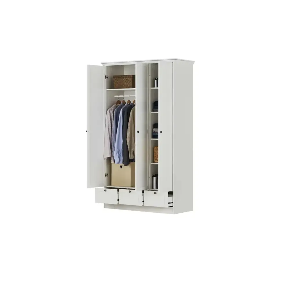 les tendances Drehtürenschrank Landwood 120 x 200 x 51 cm Weiß