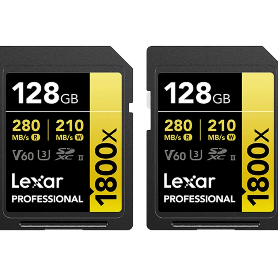 Lexar Professional SDXC Gold 128GB 1800x UHS-II V60 2er-Pack