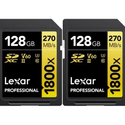 Lexar Professional SDXC Gold 128GB 1800x UHS-II V60 2er-Pack