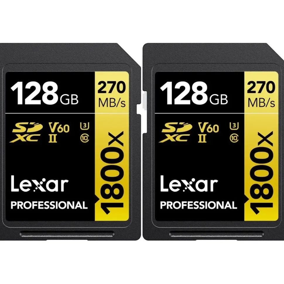 Lexar Professional SDXC Gold 128GB 1800x UHS-II V60 2er-Pack