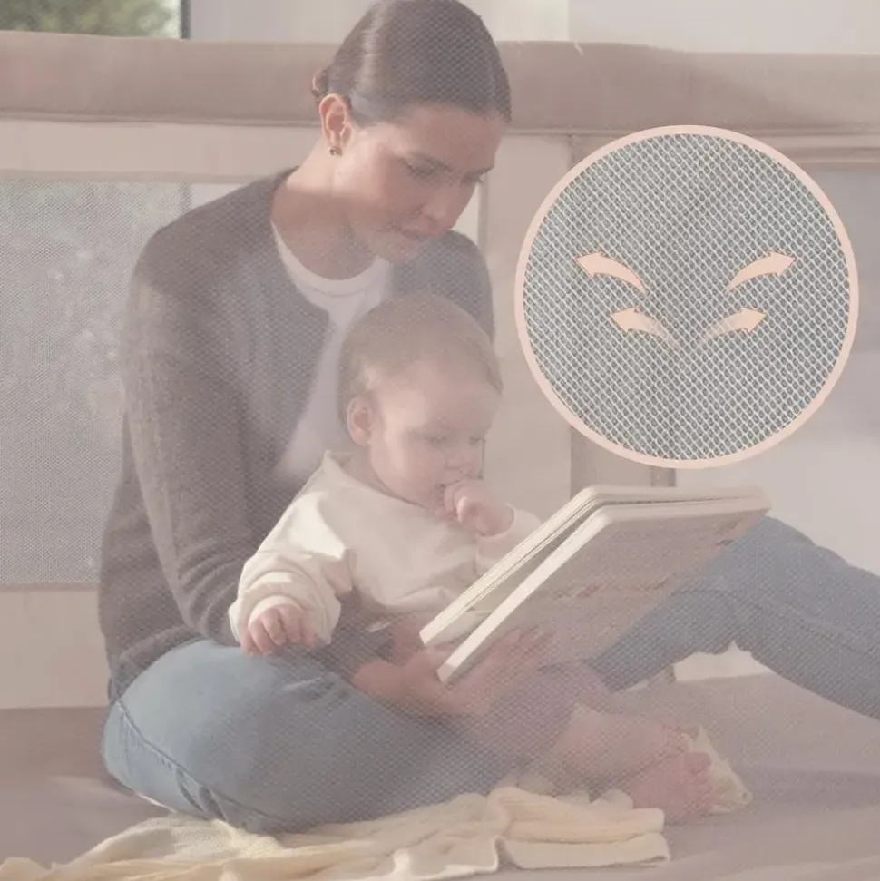 lionelo Florence XL Laufgitter, Beige Sand