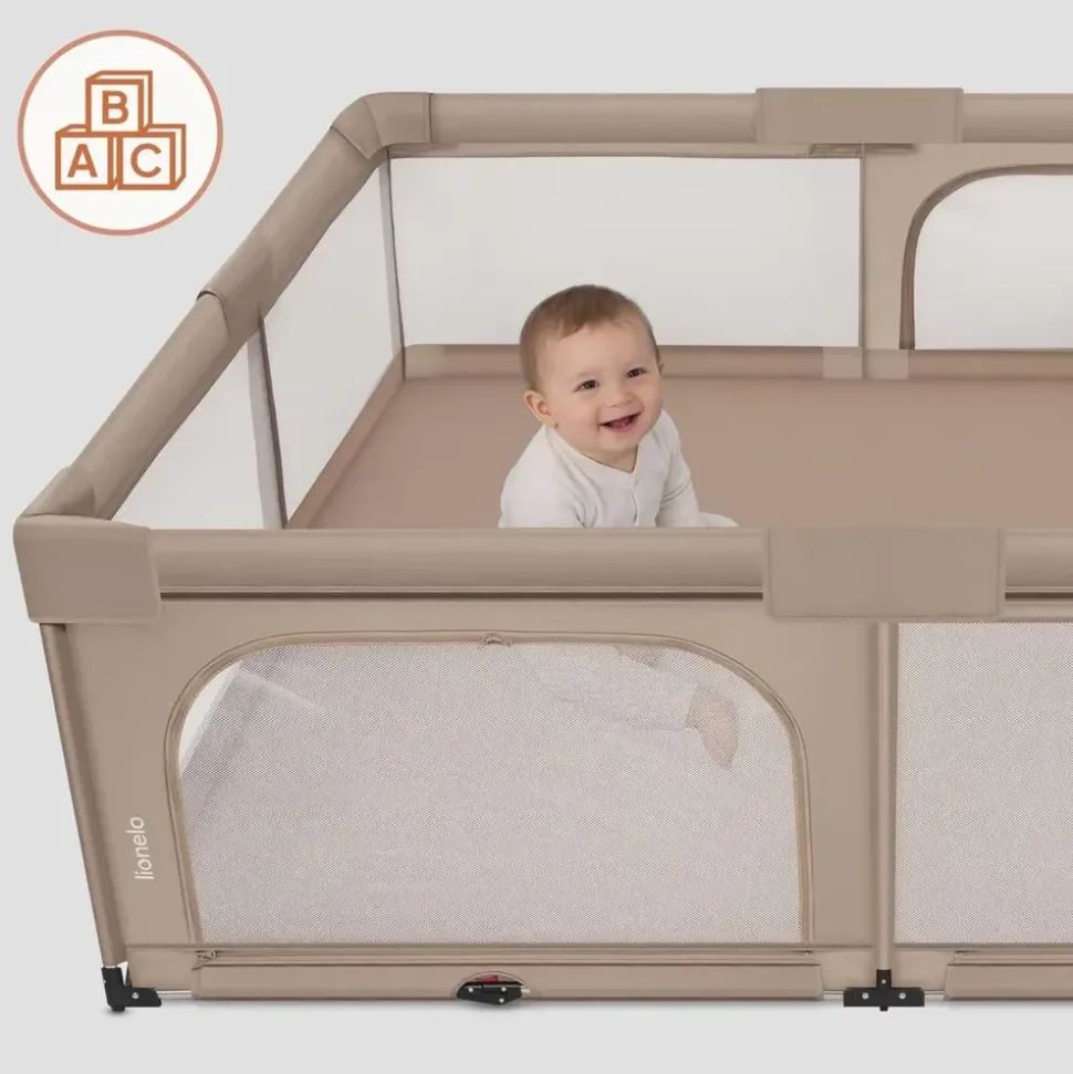 lionelo Florence XL Laufgitter, Beige Sand