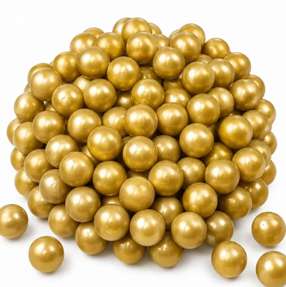 LittleTom 50 Bälle für Bällebad 5,5cm Babybälle Plastikbälle Baby Spielbälle Gold