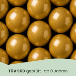 LittleTom 50 Bälle für Bällebad 5,5cm Babybälle Plastikbälle Baby Spielbälle Gold