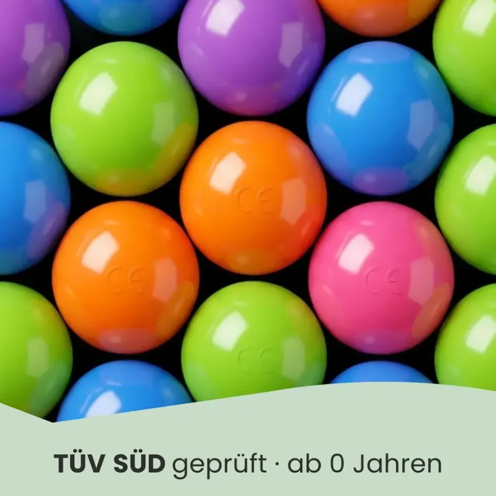 LittleTom 400 Bunte Bälle für Bällebad 5,5cm Babybälle Plastikbälle Baby Spielbälle Pastell