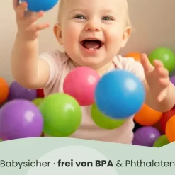 LittleTom 400 Bunte Bälle für Bällebad 5,5cm Babybälle Plastikbälle Baby Spielbälle Pastell