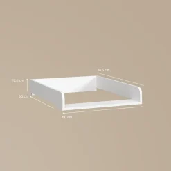 livinity® Wickelaufsatz, Paolina, Weiß, 60 x 12.6 cm