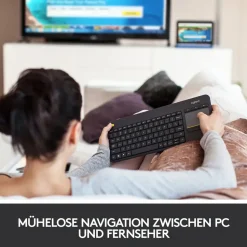 Logitech K400 Plus Wireless Touch Keyboard DE schwarz