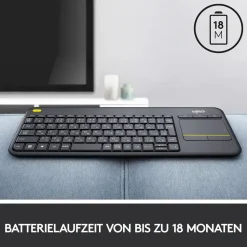 Logitech K400 Plus Wireless Touch Keyboard DE schwarz