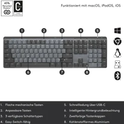 Logitech MX Mechanical Tactile Quiet DE