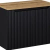 Lomadox Waschtischunterschrank 2 Schubkästen 80,4 x 59,5 x 40 cm Schwarz