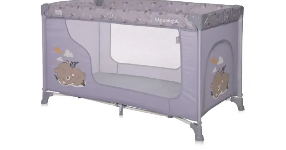 Lorelli Baby Reisebett Laufstall Moonlight seitliche Öffnung Tragetasche faltbar violett Kunststoff, 60x120 cm, Babymöbel, Babybetten, Reisebetten