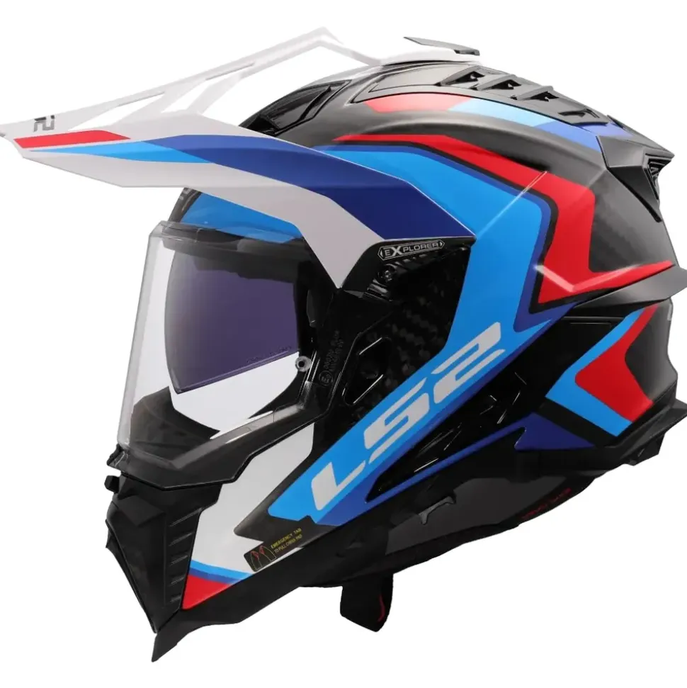 LS2 MX701 Explorer Carbon Frontier II Gloss White Blue XXL
