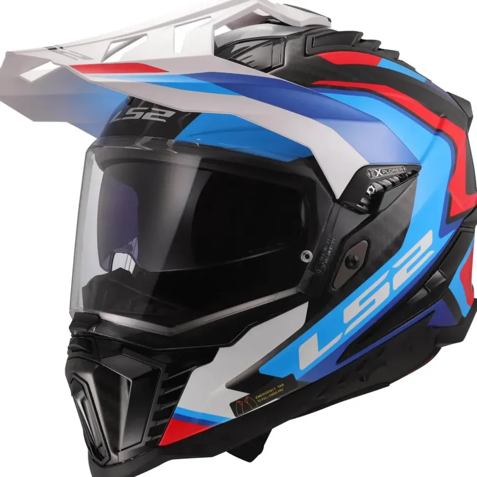 LS2 MX701 Explorer Carbon Frontier II Gloss White Blue XXL