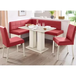 massivline & more Anna 4-tlg. holzwerkstoff mit farbe weiß/lotos 5269 rot/rot/weiß