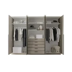 Möbel Kraft Drehtürenschrank 6-türig 270 x 210 x 52 cm Beige