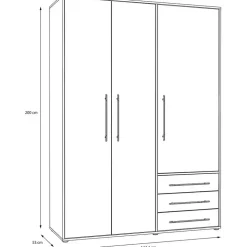 Möbel Kraft Kleiderschrank Morley 144,4 x 200 x 53 cm mehrfarbig
