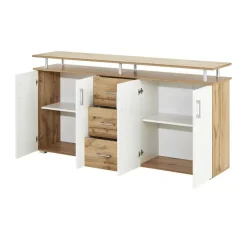 Möbel Kraft Sideboard 178 x 90 x 40 cm Weiß / Mehrfarbig