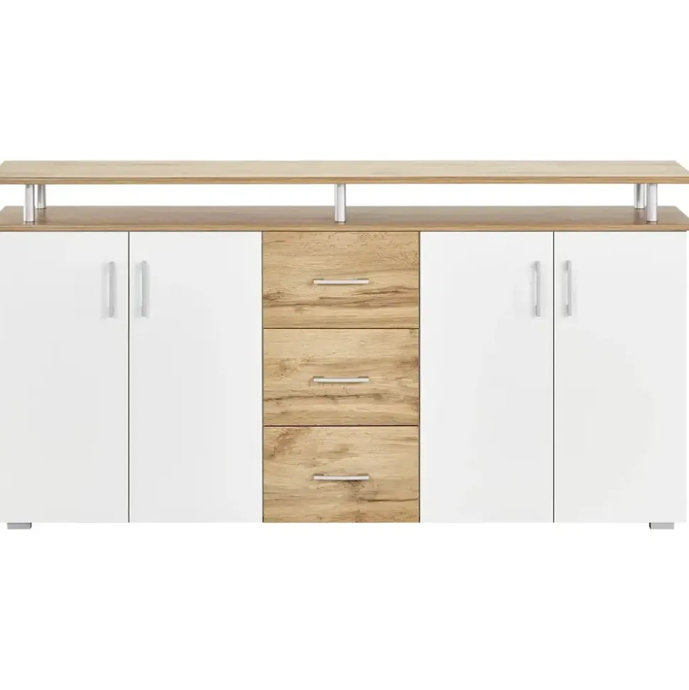 Möbel Kraft Sideboard 178 x 90 x 40 cm Weiß / Mehrfarbig