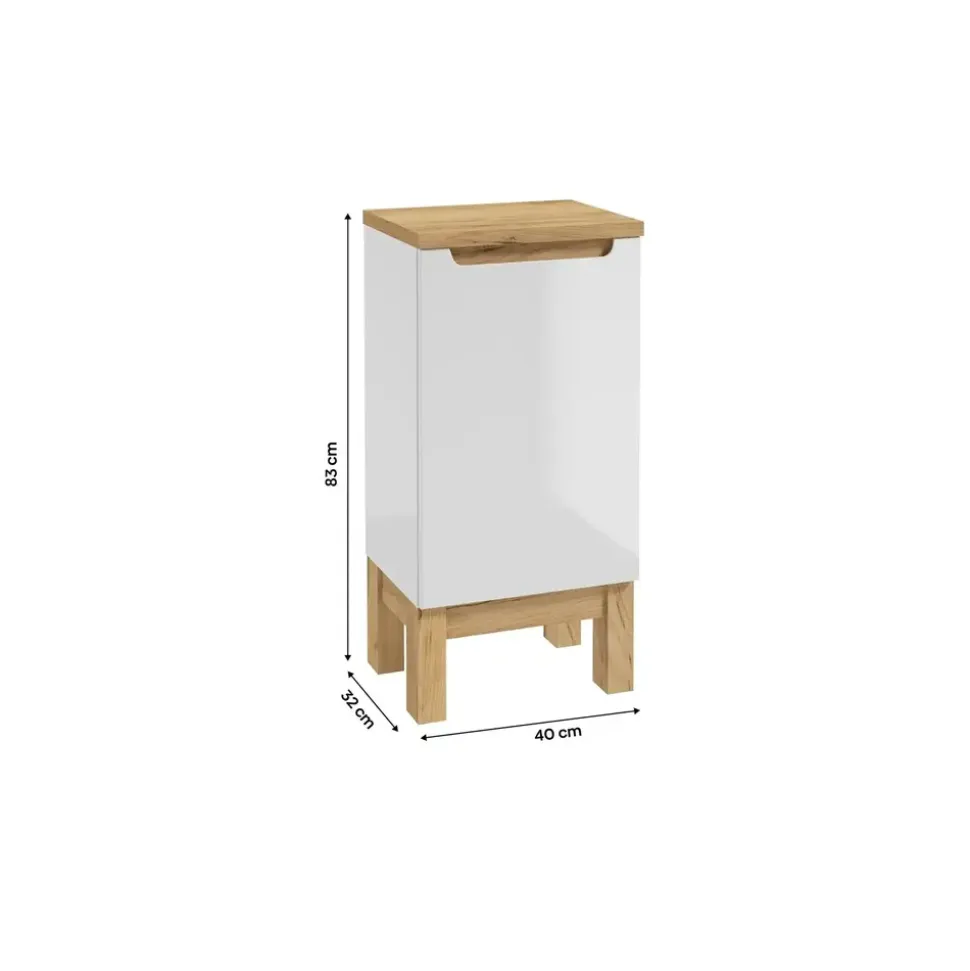 Möbel Kraft Unterschrank Stolpsee 40 x 83 x 32 cm Weiß/Eiche
