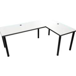 Möbelsystem L-förmiger Gaming Desk mit LED-Beleuchtung weiß