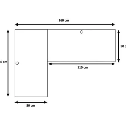 Möbelsystem L-förmiger Gaming Desk mit LED-Beleuchtung weiß