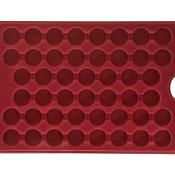 MC.Sammler Alu Münzkoffer inkl 5 Münztableaus für 230 Stk 2 Euro Münzen in Kapseln bis 31mm (ohne Münzkapseln) - Rot/Schwarz