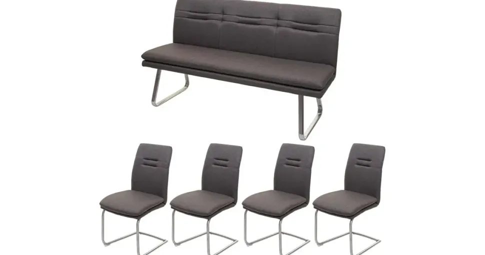 MCW Esszimmer-Set Grau, Braun, 5er-Set
