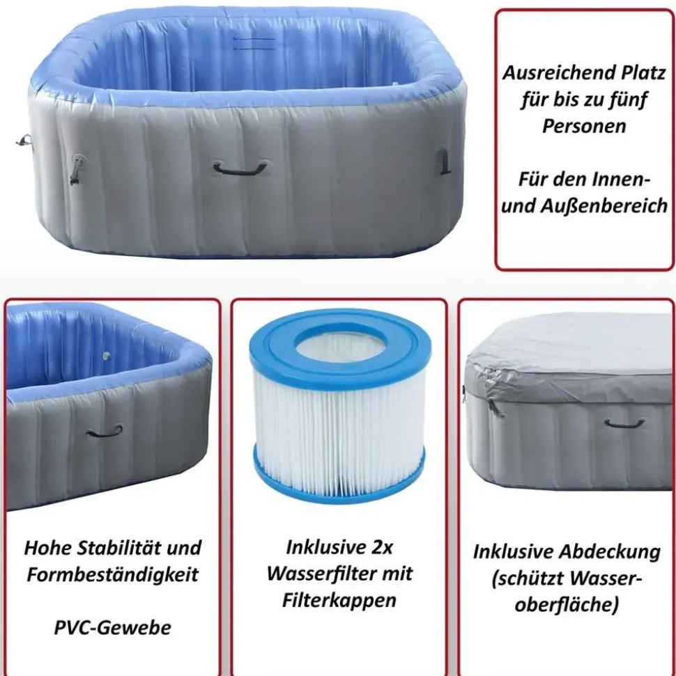 MCW MCW-N97 Ø 180 x 63 cm eckig Grau-Blau