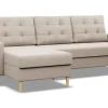 mebligo Eckcouch Textil 3-Sitzer Beige