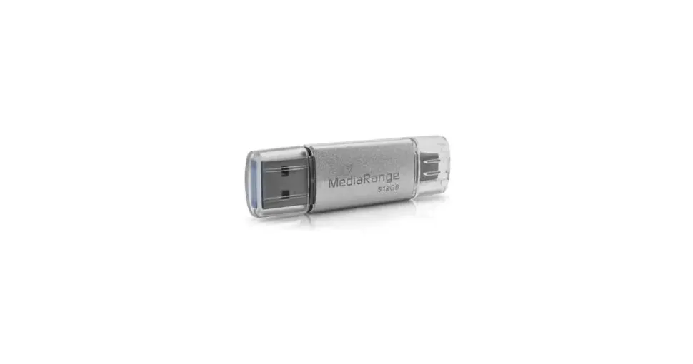 MediaRange MR940-1 512 GB USB / USB Type-C 3.2 Gen 1 (3.1 Gen 1) Silber