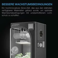 medimary Advance Grow Zelt 90 x 60 x 180 cm Schwarz