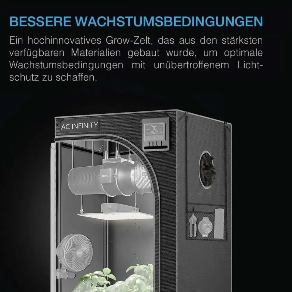 medimary Advance Grow Zelt 90 x 60 x 180 cm Schwarz