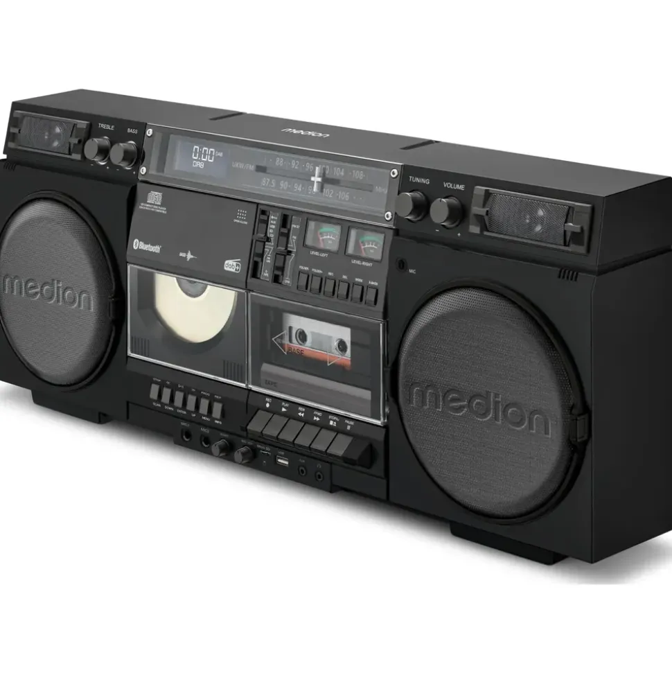 Medion LIFE® P66538 Retro-Boombox schwarz