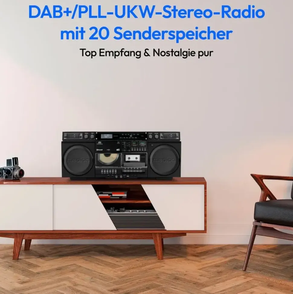 Medion LIFE® P66538 Retro-Boombox schwarz