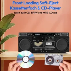 Medion LIFE® P66538 Retro-Boombox schwarz