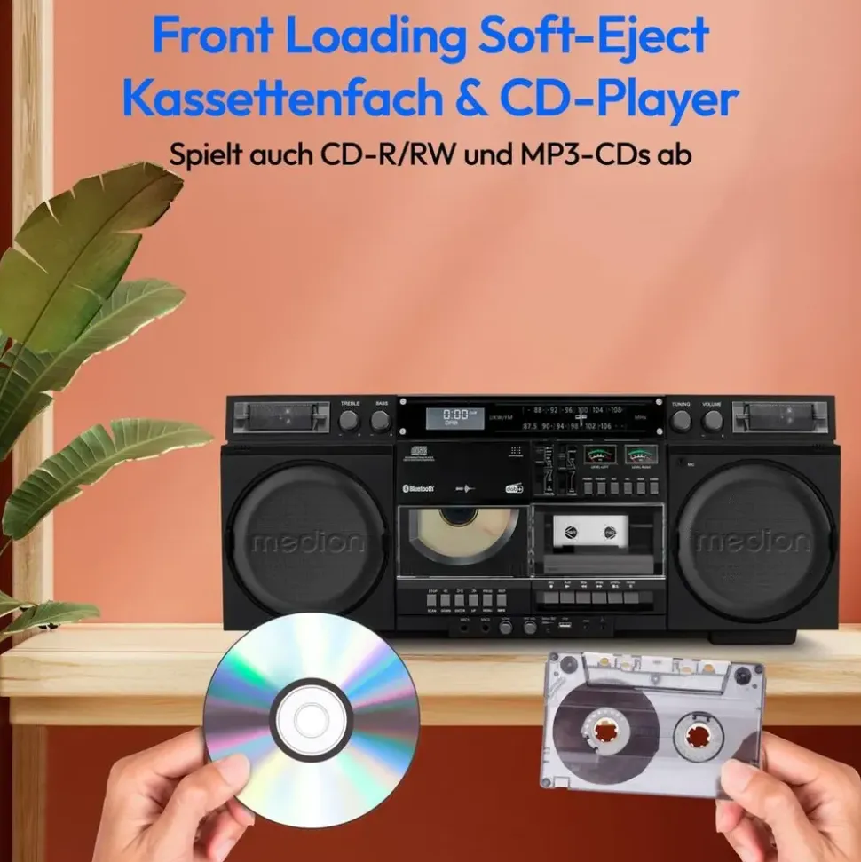 Medion LIFE® P66538 Retro-Boombox schwarz