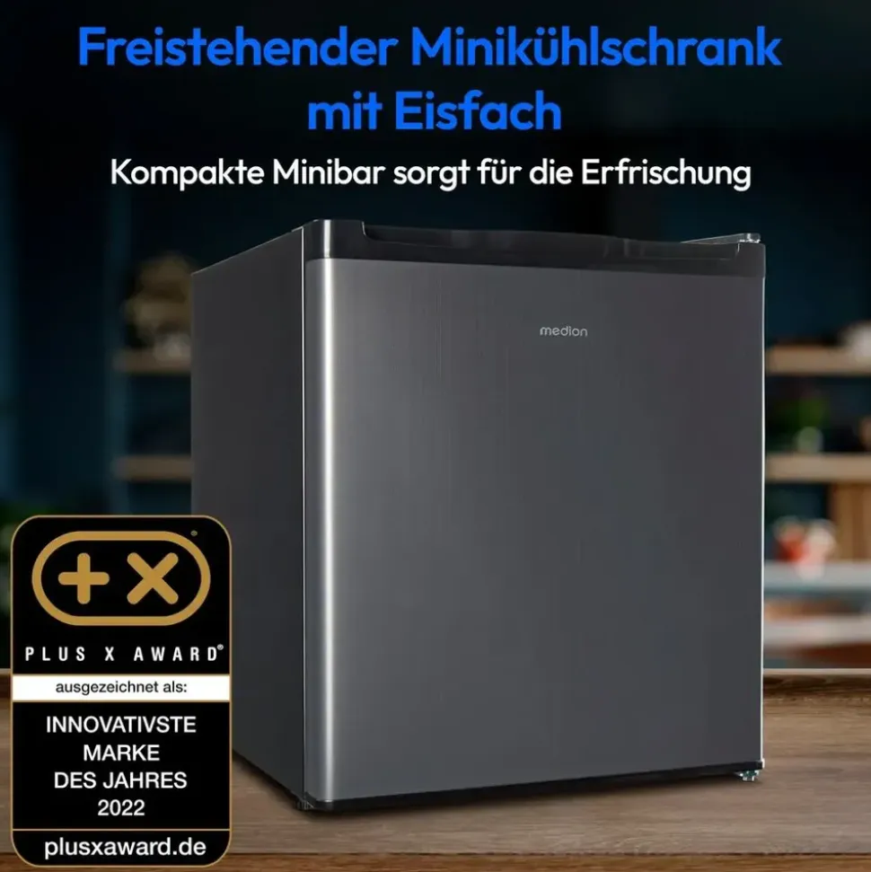 Medion MD37724 Getränkekühlschrank 41 l 63 cm hoch Grau