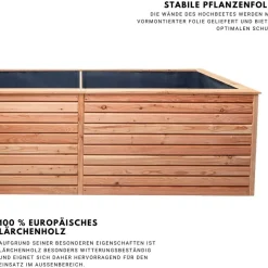 Mega-Holz Hochbeet Rhombus XL 232 x 80 x 73 cm Lärche