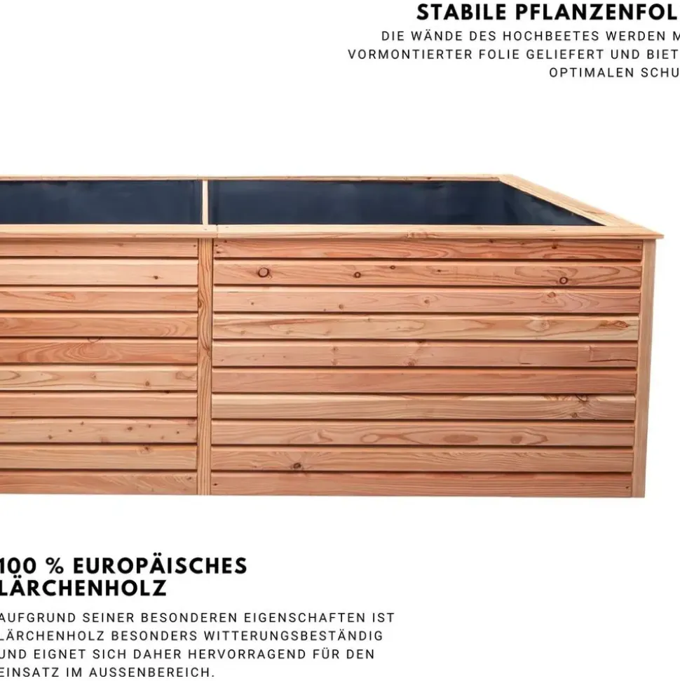 Mega-Holz Hochbeet Rhombus XL 232 x 80 x 73 cm Lärche