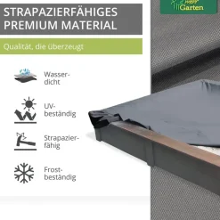 mehr Garten Abdeckung Kunststoffsandkasten mit Abdeckhaube grau