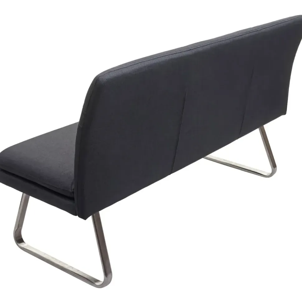 Mendler Esszimmer-Set HWC-H70, Esszimmergruppe Sitzgruppe Esszimmergarnitur, Stoff/Textil Edelstahl gebürstet ~ dunkelgrau 180cm