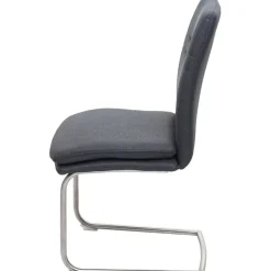 Mendler Esszimmer-Set HWC-H70, Esszimmergruppe Sitzgruppe Esszimmergarnitur, Stoff/Textil Edelstahl gebürstet ~ dunkelgrau 180cm