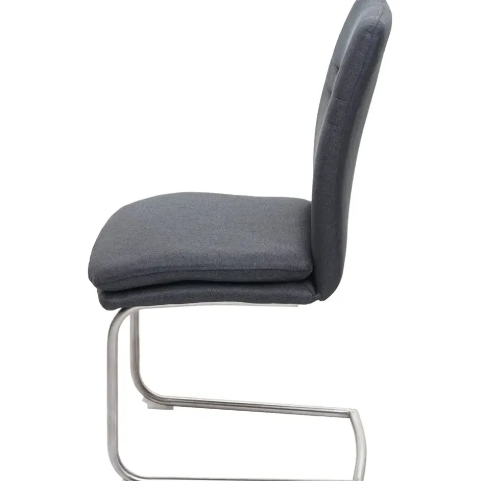 Mendler Esszimmer-Set HWC-H70, Esszimmergruppe Sitzgruppe Esszimmergarnitur, Stoff/Textil Edelstahl gebürstet ~ dunkelgrau 180cm