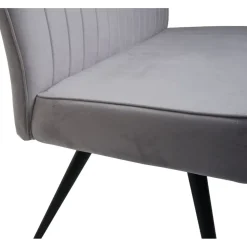 Mendler Esszimmer-Set HWC-K16, 2er-Set Stuhl+Sitzbank Esszimmergruppe Sitzgruppe Esszimmergarnitur, Samt Metall ~ hellgrau